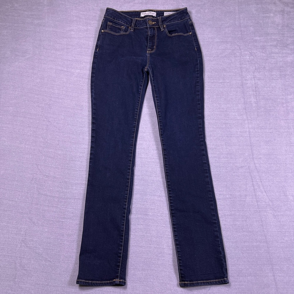 Bullhead Womens Blue Denim 5-Pockets Stretch Low Rise Skinny Leg Jeans Size 5R